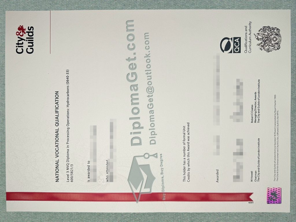城市与行业协会国家职业资格证书 City & Guilds National Vocational Qualification