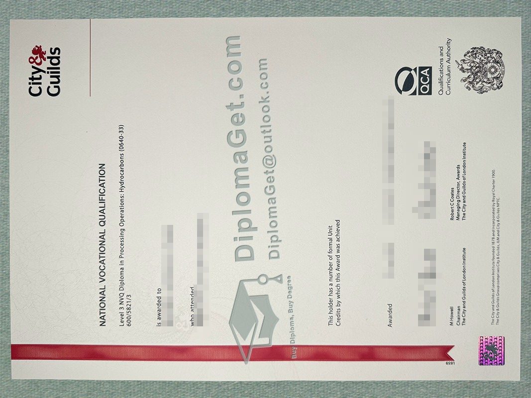城市与行业协会国家职业资格证书 City & Guilds National Vocational Qualification