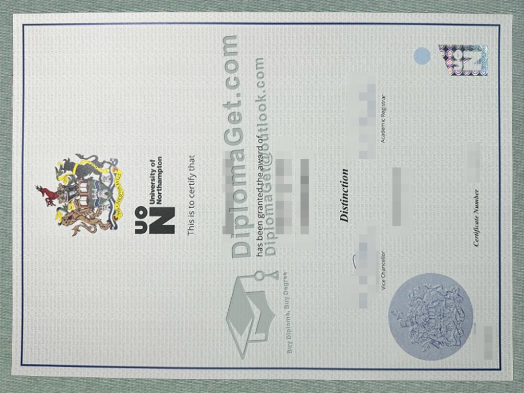 北安普顿大学证书 University of Northampton Certificate