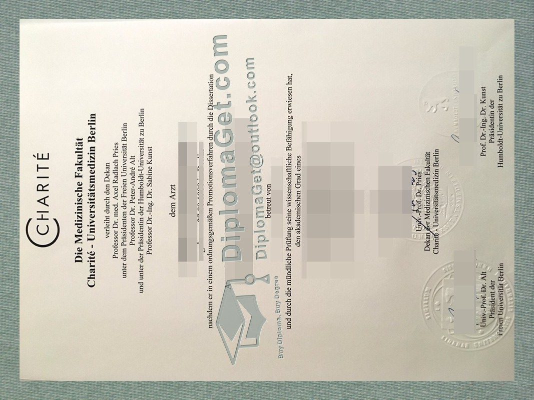 柏林夏里特大学医学中心证书, Charité – Universitätsmedizin Berlin Urkunde