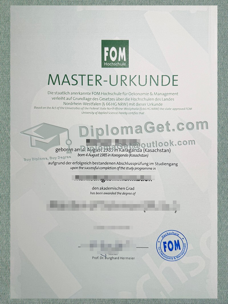 FOM文凭, FOM Diploma FOM文凭, FOM Diploma