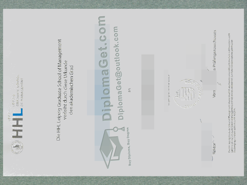莱比锡HHL管理研究生院证书, HHL Leipzig Graduate School of Management Urkunde