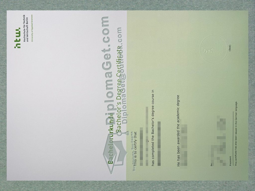 柏林应用科技大学证书, HTW Berlin Urkunde