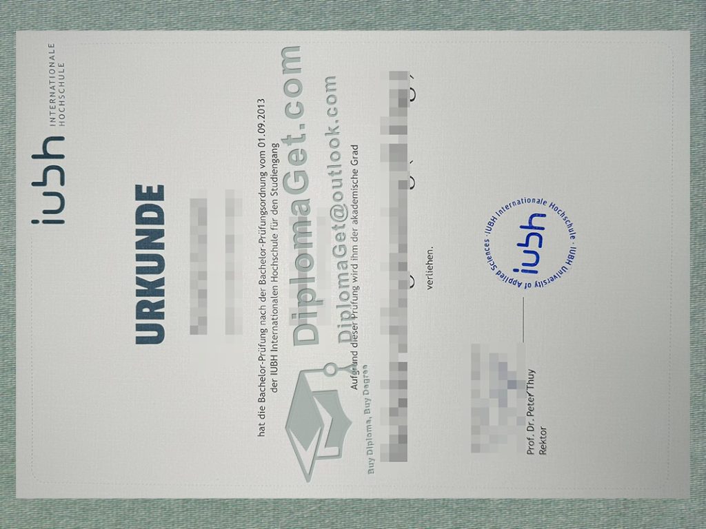 IUBH证书, IUBH Urkunde