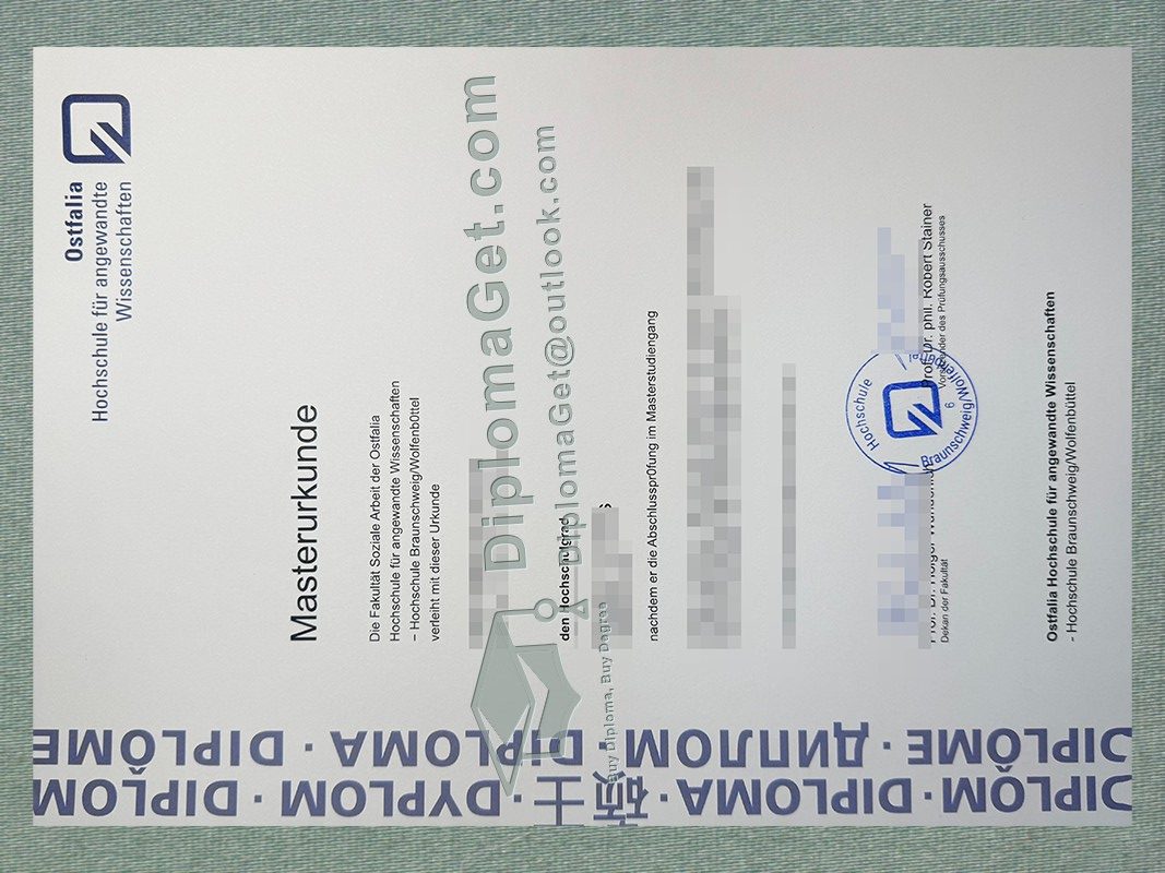 奥斯特法利亚应用科技大学证书, Ostfalia University of Applied Sciences Urkunde