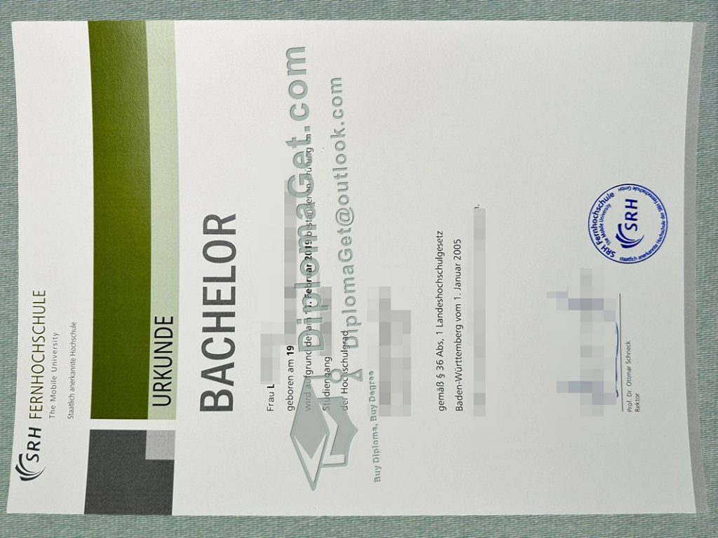 SRH远程教育大学成绩单, SRH Fernhochschule Zeugnis