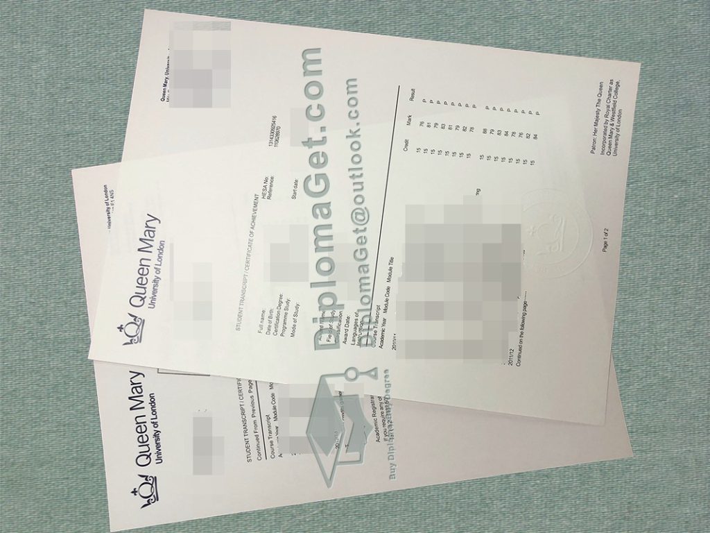 伦敦玛丽女王大学成绩单, Queen Mary University of London Transcript