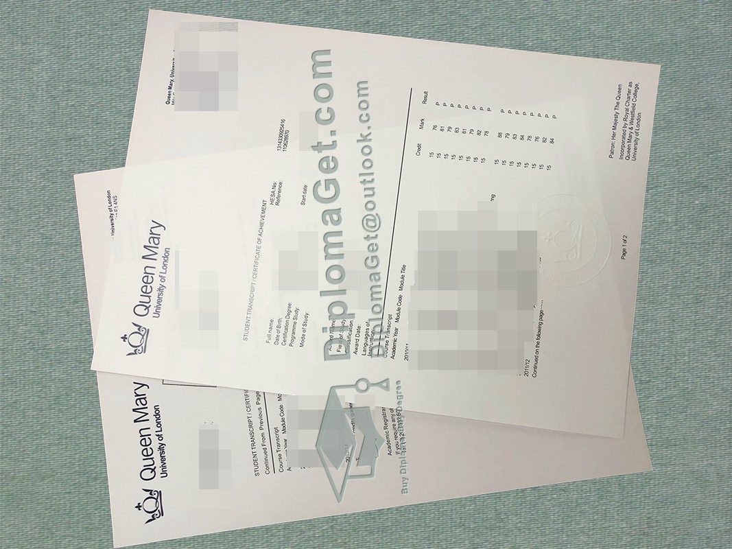 伦敦玛丽女王大学成绩单, Queen Mary University of London Transcript