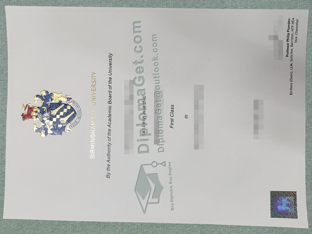 伯明翰城市大学文凭 Birmingham City University Degree