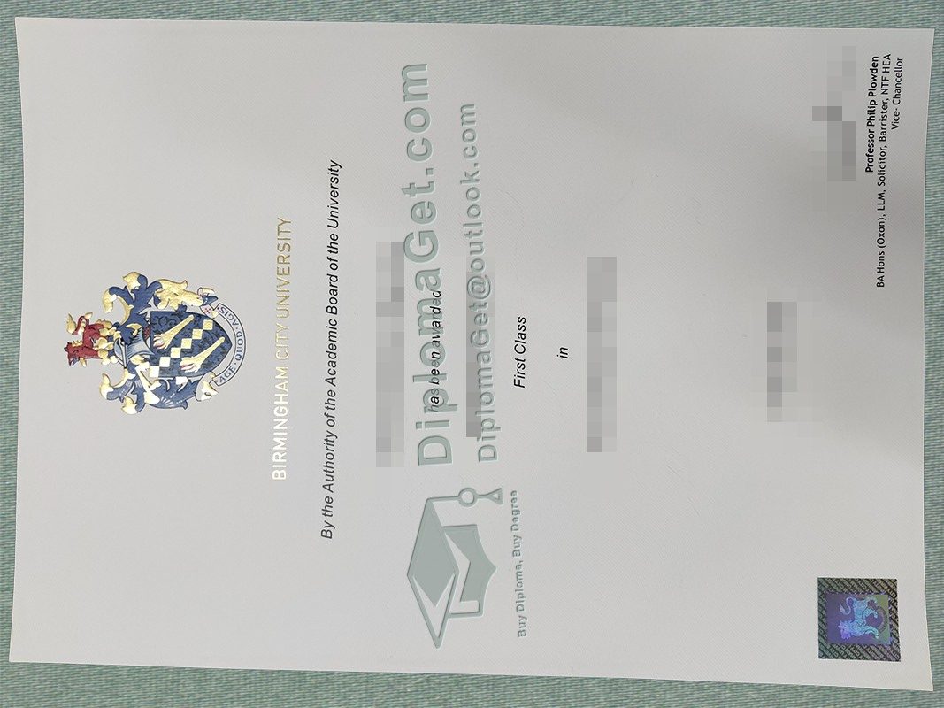 伯明翰城市大学文凭 Birmingham City University Degree