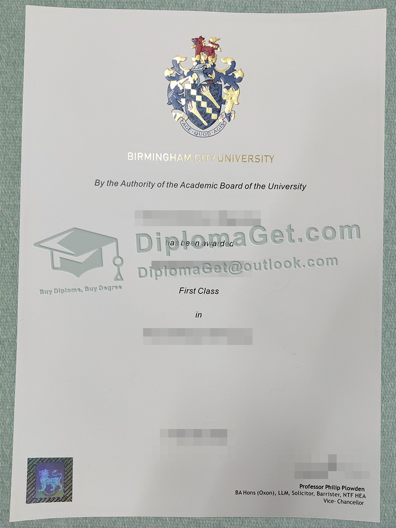 伯明翰城市大学文凭 Birmingham City University Degree