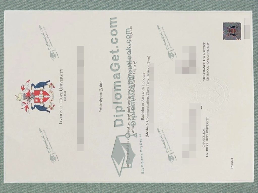 利物浦希望大学文凭, Liverpool Hope University Degree