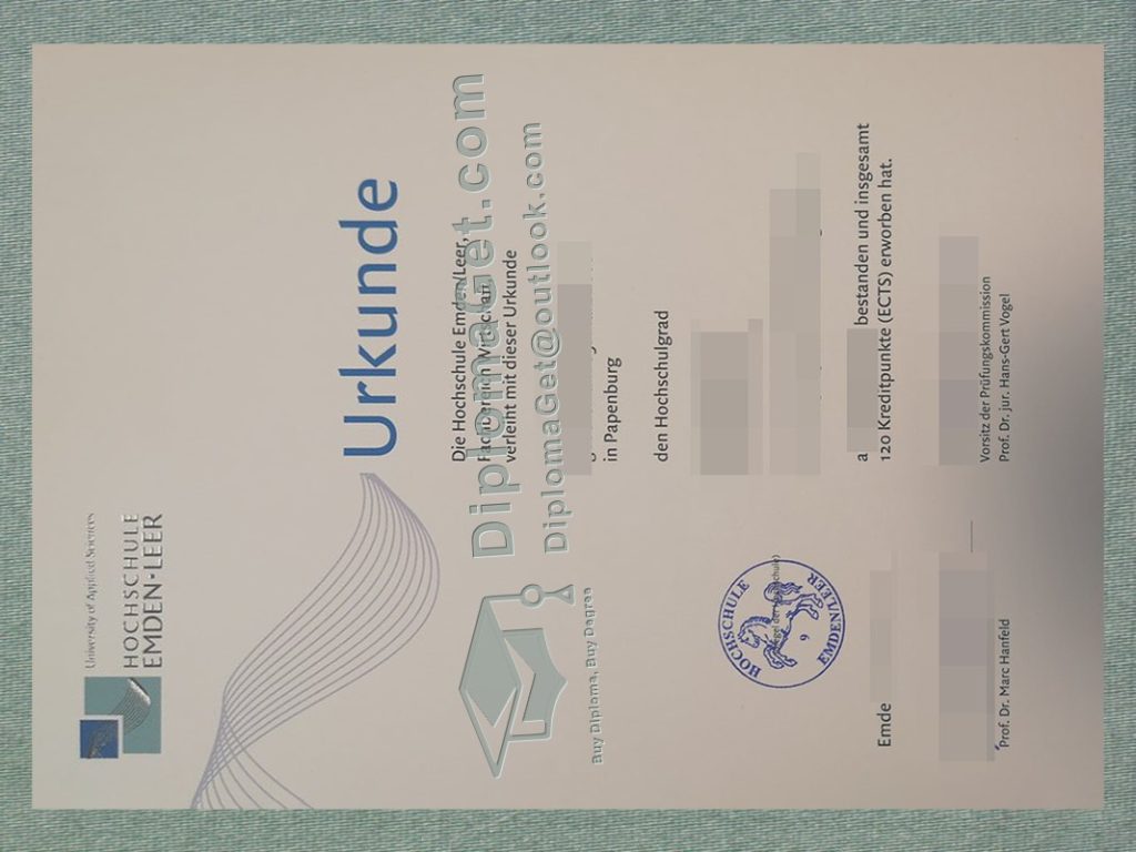 埃姆登利尔应用科学大学证书, Hochschule Emden Leer Urkunde