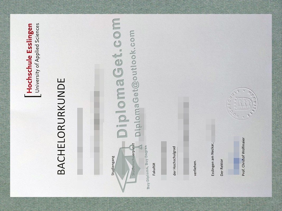 埃斯林根应用科学大学证书, Hochschule Esslingen urkunde
