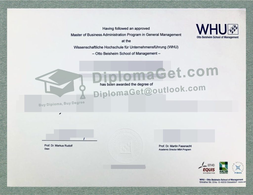 奥托·贝桑管理学院学位证书, Otto Beisheim School of Management Degree