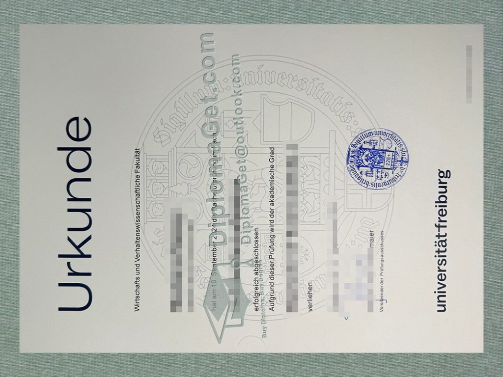 弗赖堡大学证书, Universität Freiburg Urkunde