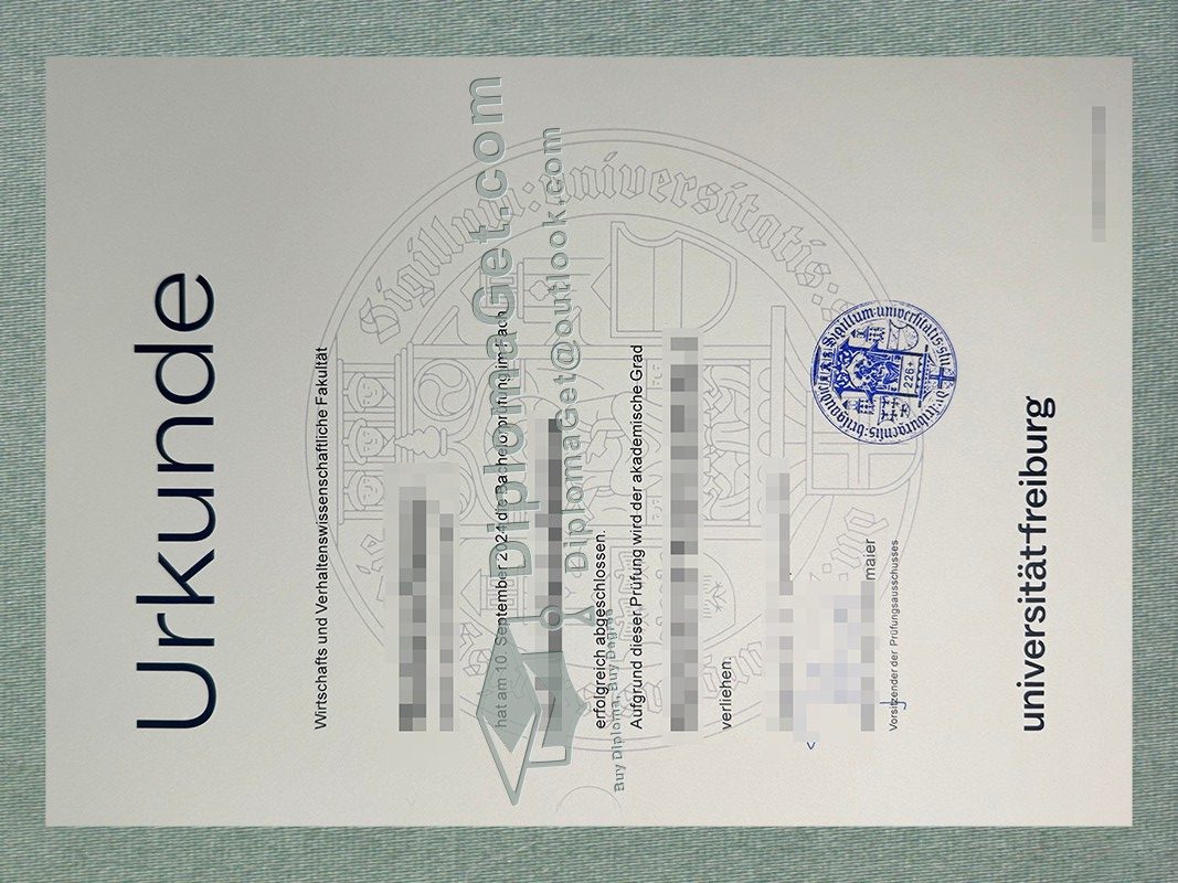 弗赖堡大学证书, Universität Freiburg Urkunde