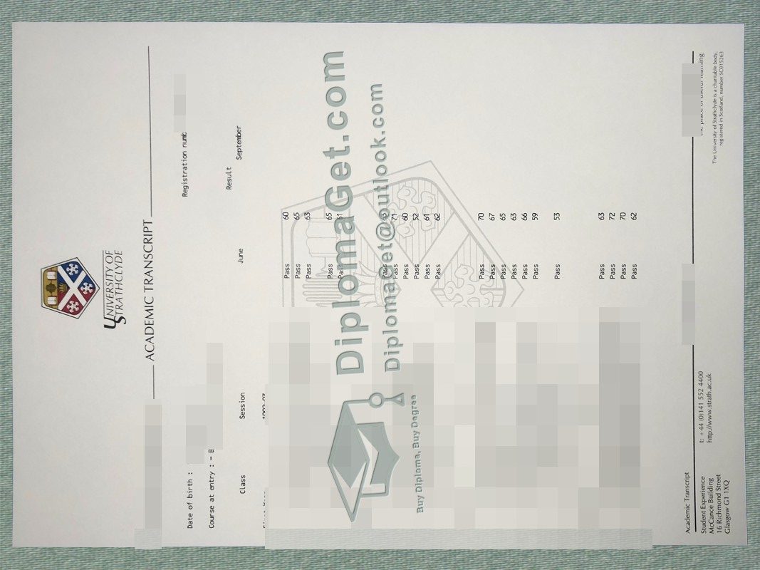 思克莱德大学成绩单, University of Strathclyde Transcript