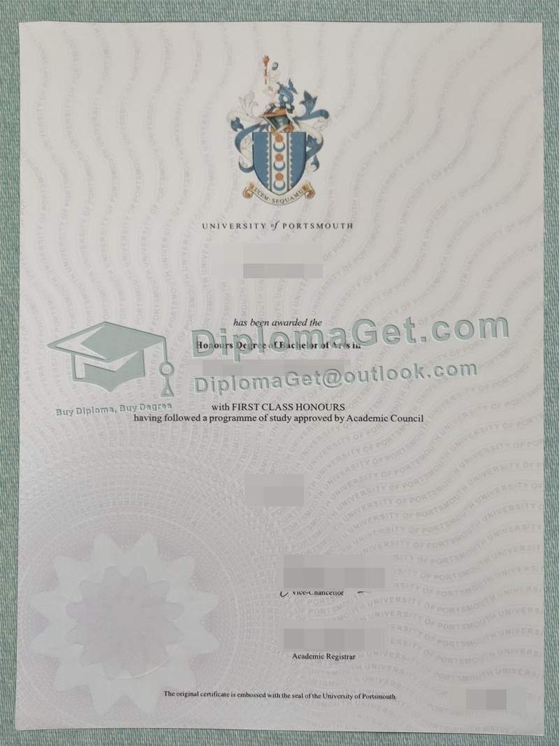 朴茨茅斯大学文凭, University of Portsmouth Degree