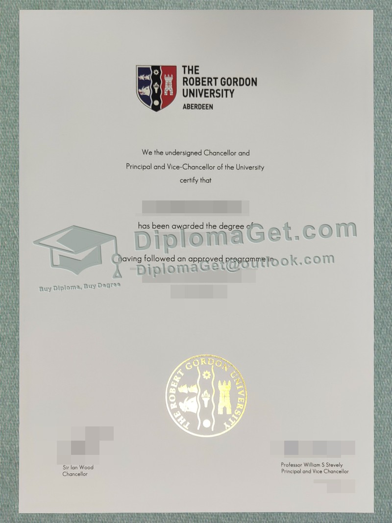 罗伯特戈登大学文凭, Robert Gordon University Degree