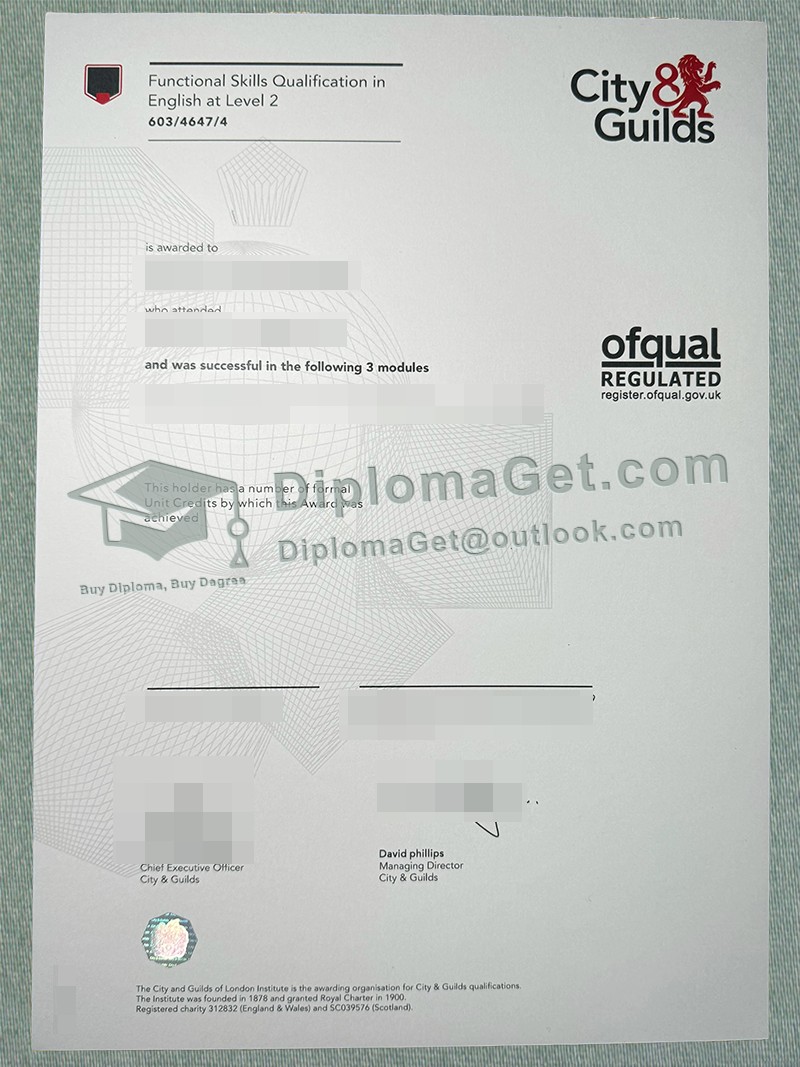 英语功能技能资格证书, City & Guilds Functional Skills in English