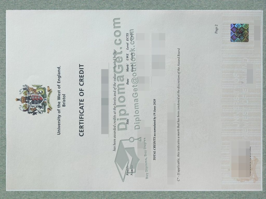 西英格兰大学布里斯托分校成绩单, UWE Bristol Transcript