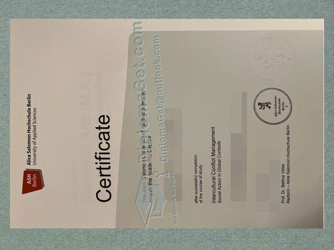 柏林爱丽丝·萨洛蒙应用科学大学证书, Alice Salomon Hochschule Berlin Urkunde