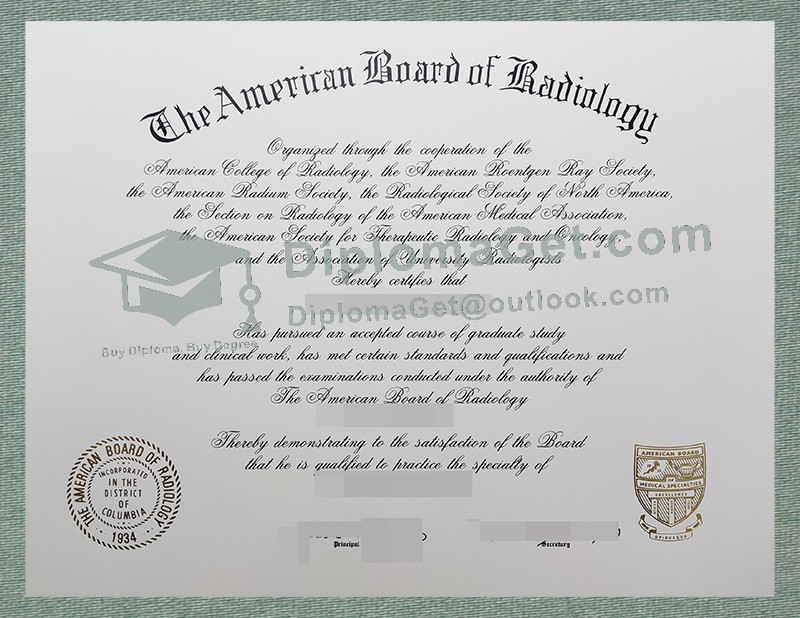 美国放射学委员会文凭, American Board of Radiology Diploma