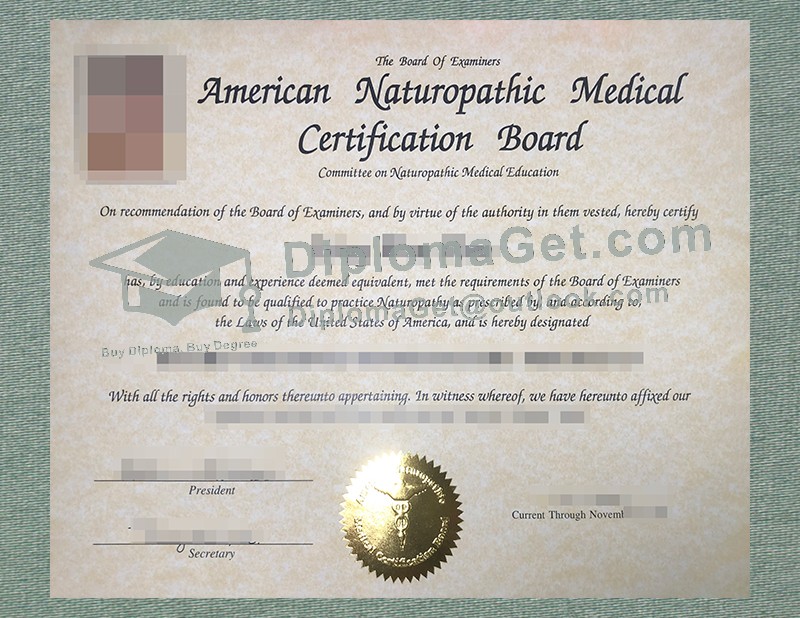 美国自然医学认证委员会（ANMCB）证书, American Naturopathic Medical Certification Board Certificate