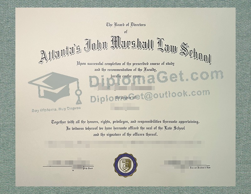 亚特兰大约翰·马歇尔法学院文凭, Atlanta's John Marshall Law School Diploma