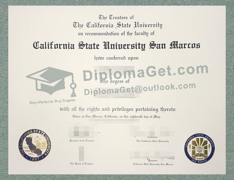 加州州立大学圣马科斯分校文凭, Cal State San Marcos Diploma