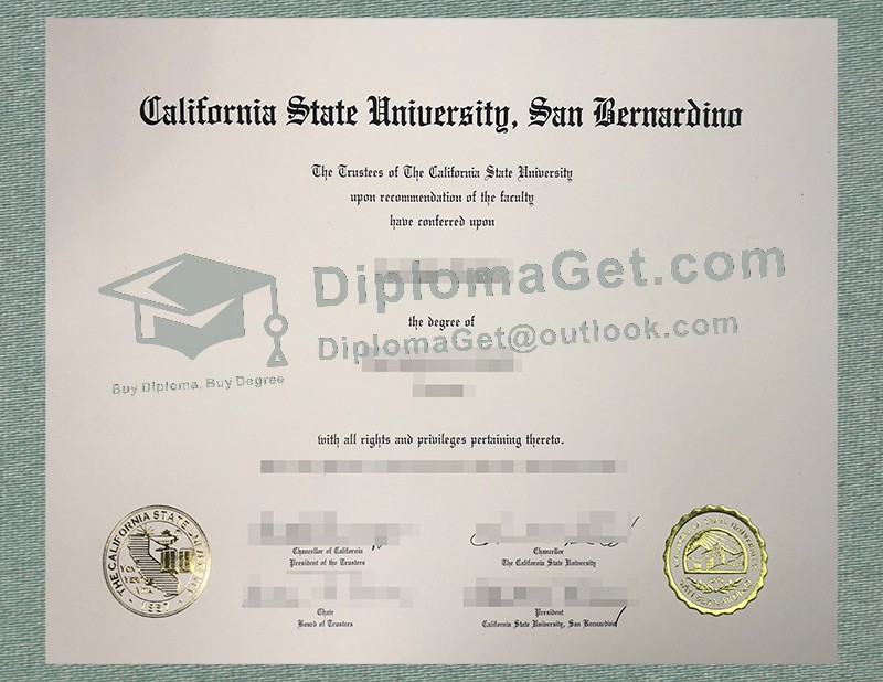 加州州立大学圣贝纳迪诺分校文凭, California State University San Bernardino Diploma