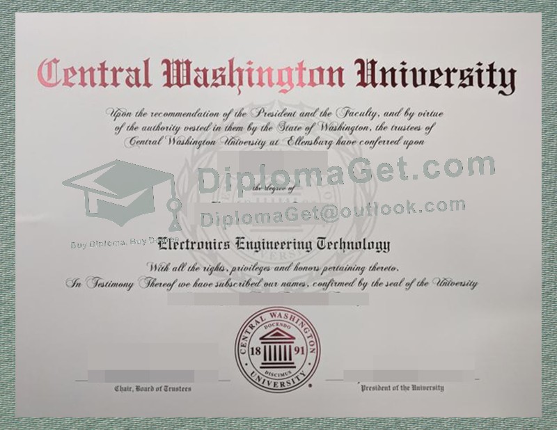 华盛顿中央大学文凭, Central Washington University Diploma