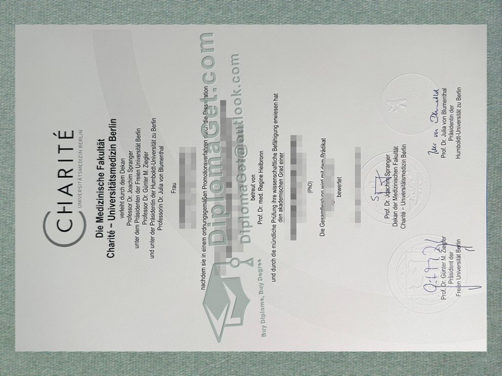 柏林夏里特大学医院文凭, Charité – Universitätsmedizin Berlin Diploma
