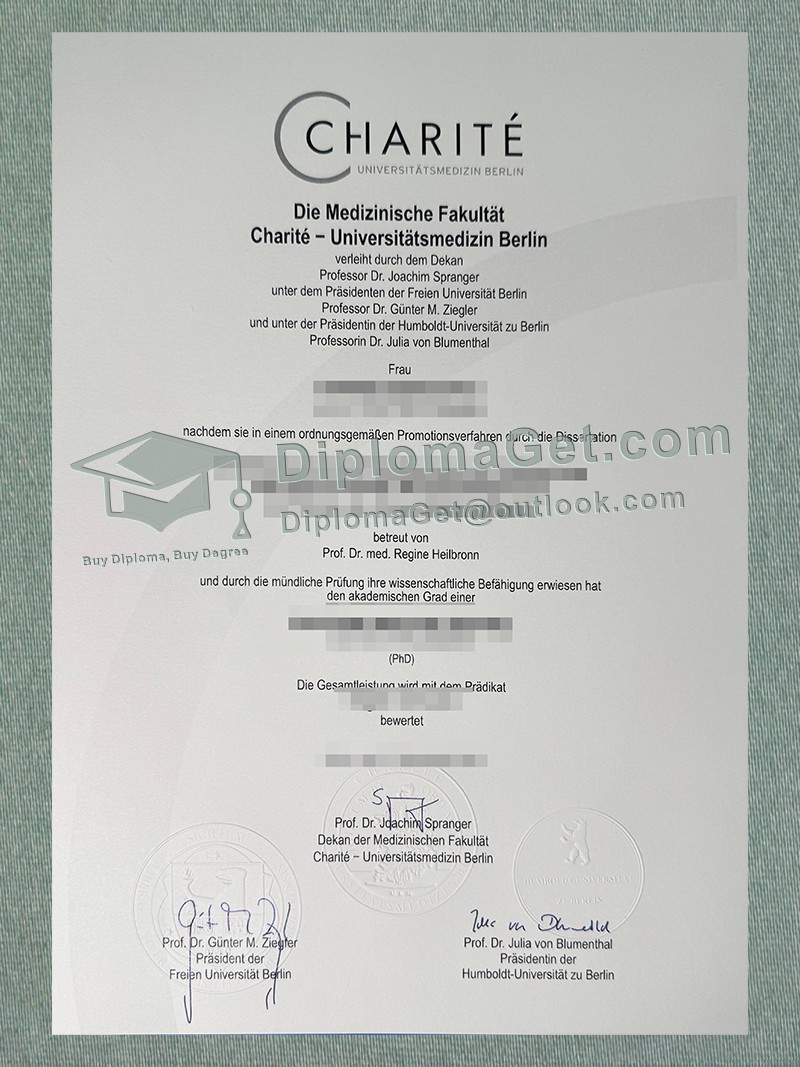 柏林夏里特大学医院文凭, Charité – Universitätsmedizin Berlin Diploma