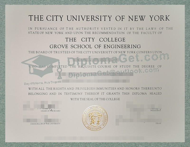 纽约市立学院文凭, City College of New York Diploma