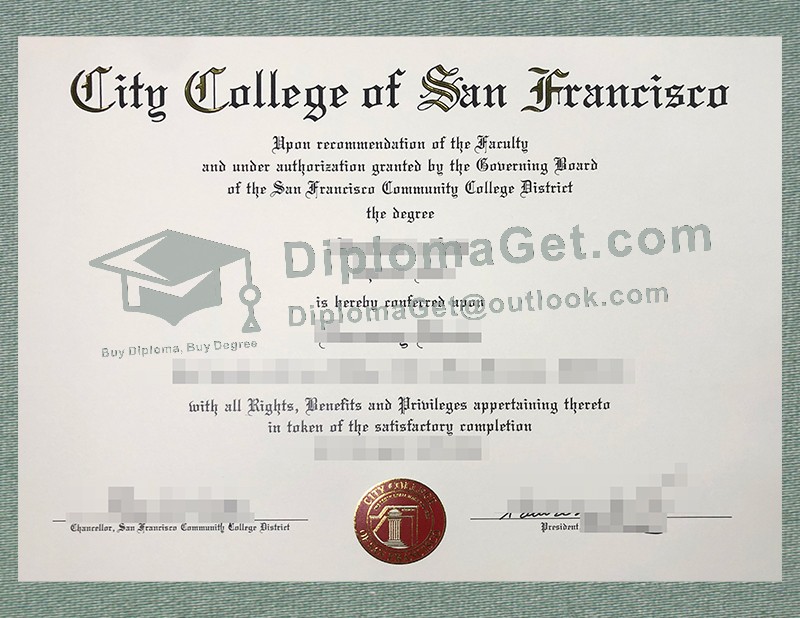 旧金山城市学院文凭, City College of San Francisco Diploma