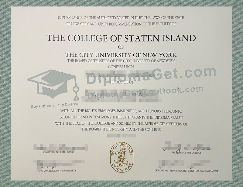 斯塔滕岛学院文凭, College of Staten Island Diploma