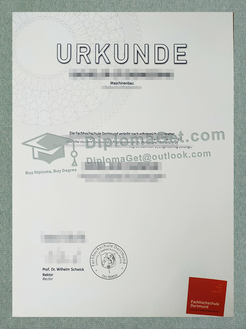 多特蒙德应用科技大学证书, Fachhochschule Dortmund Urkunde