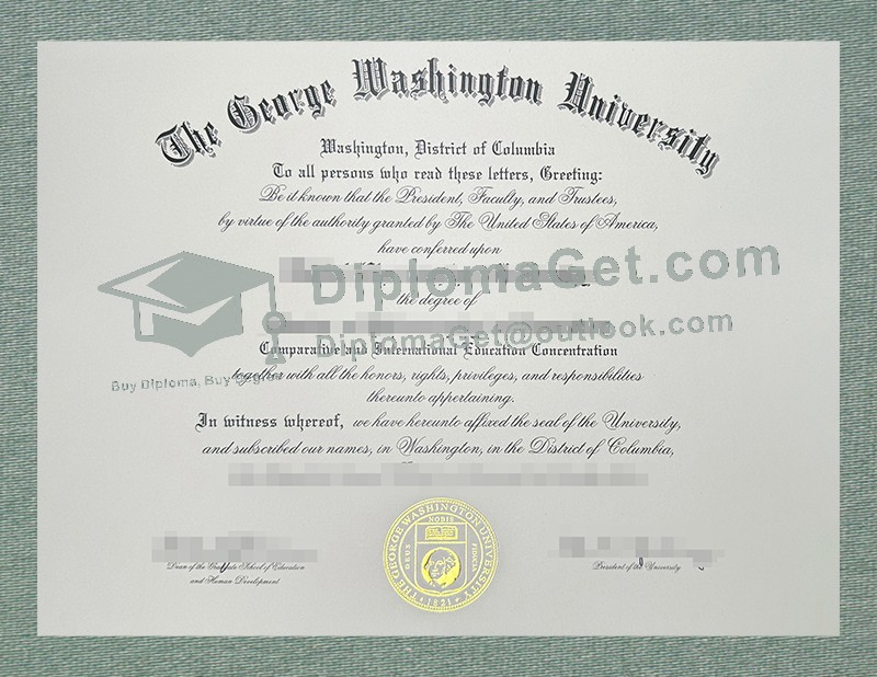 乔治·华盛顿大学文凭, George Washington University Diploma