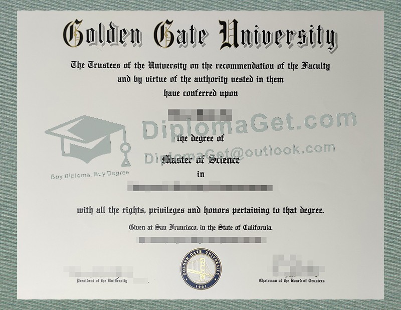 金门大学毕业证书, Golden Gate University Diploma