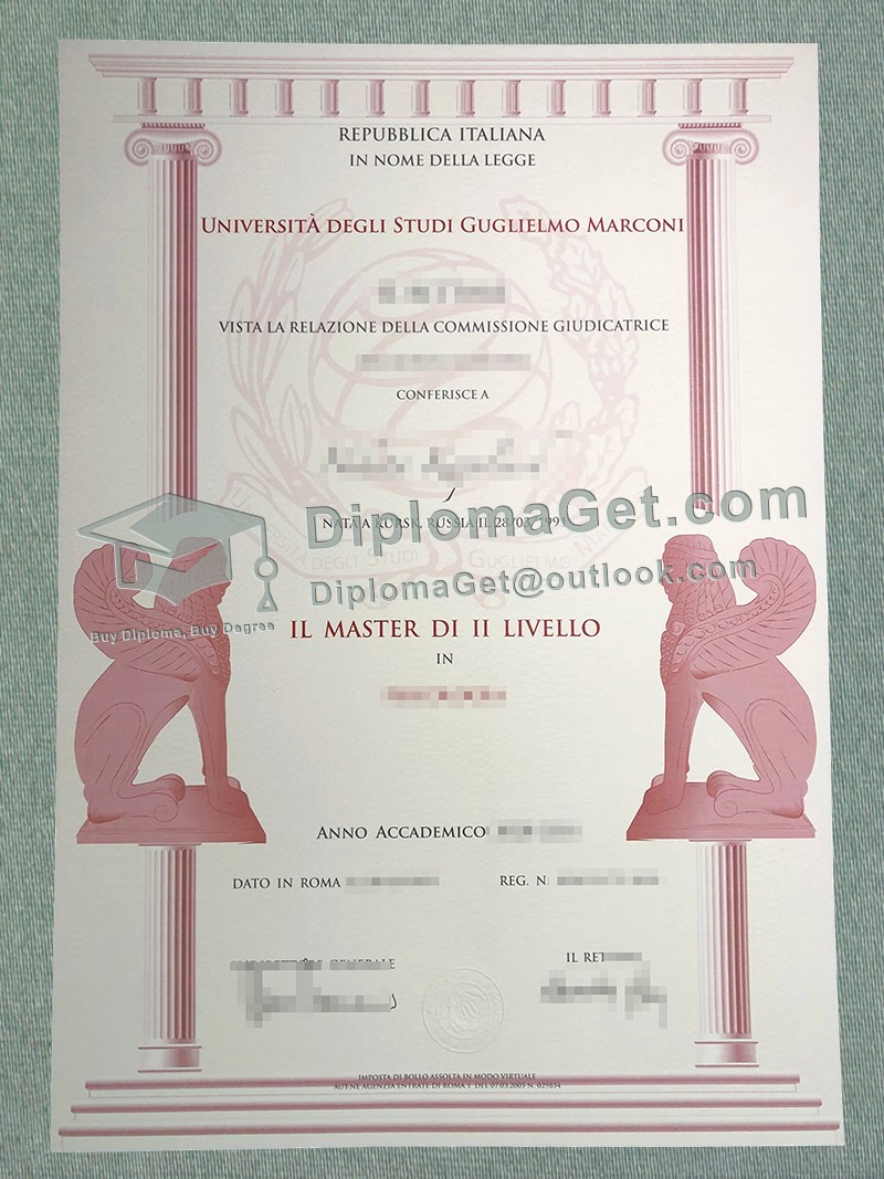 古列尔莫·马可尼大学文凭, Guglielmo Marconi University diploma