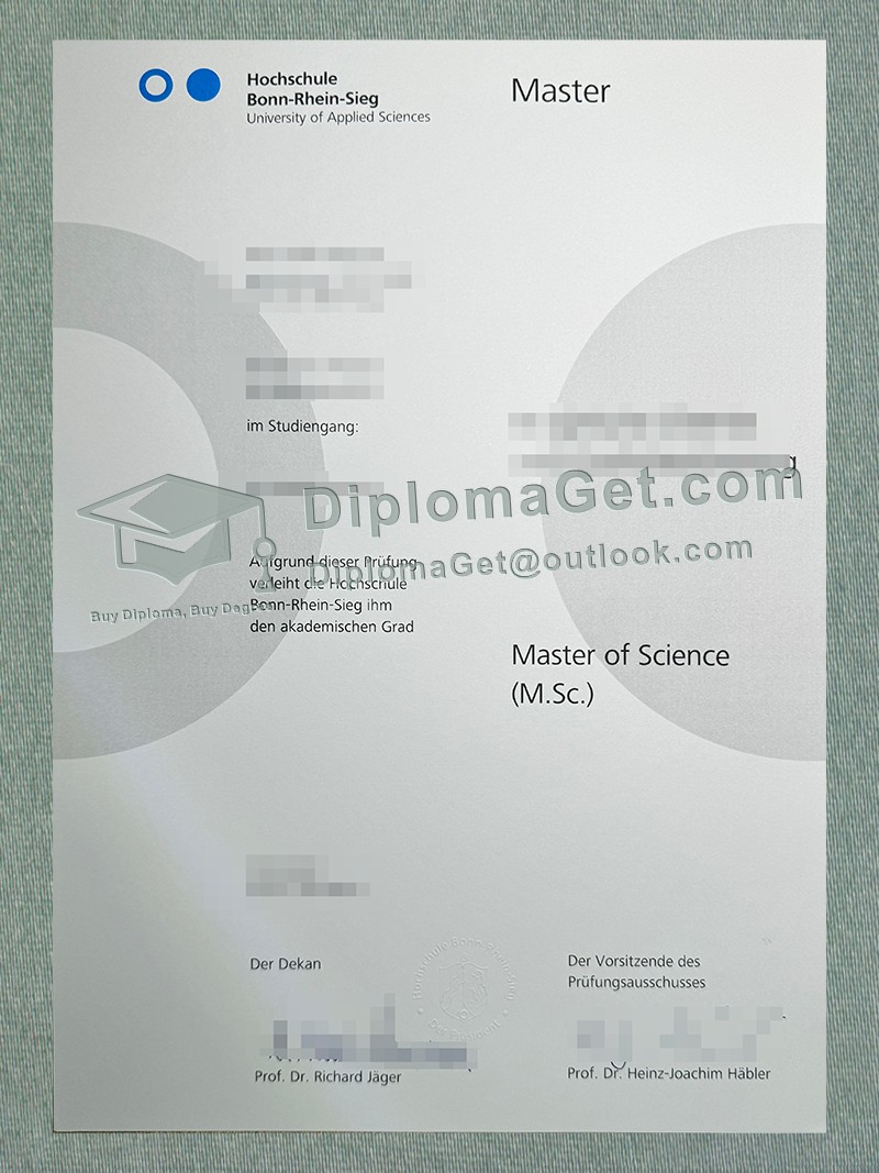 波恩-莱茵-锡格应用科学大学证书, Hochschule Bonn-Rhein-Sieg Urkunde