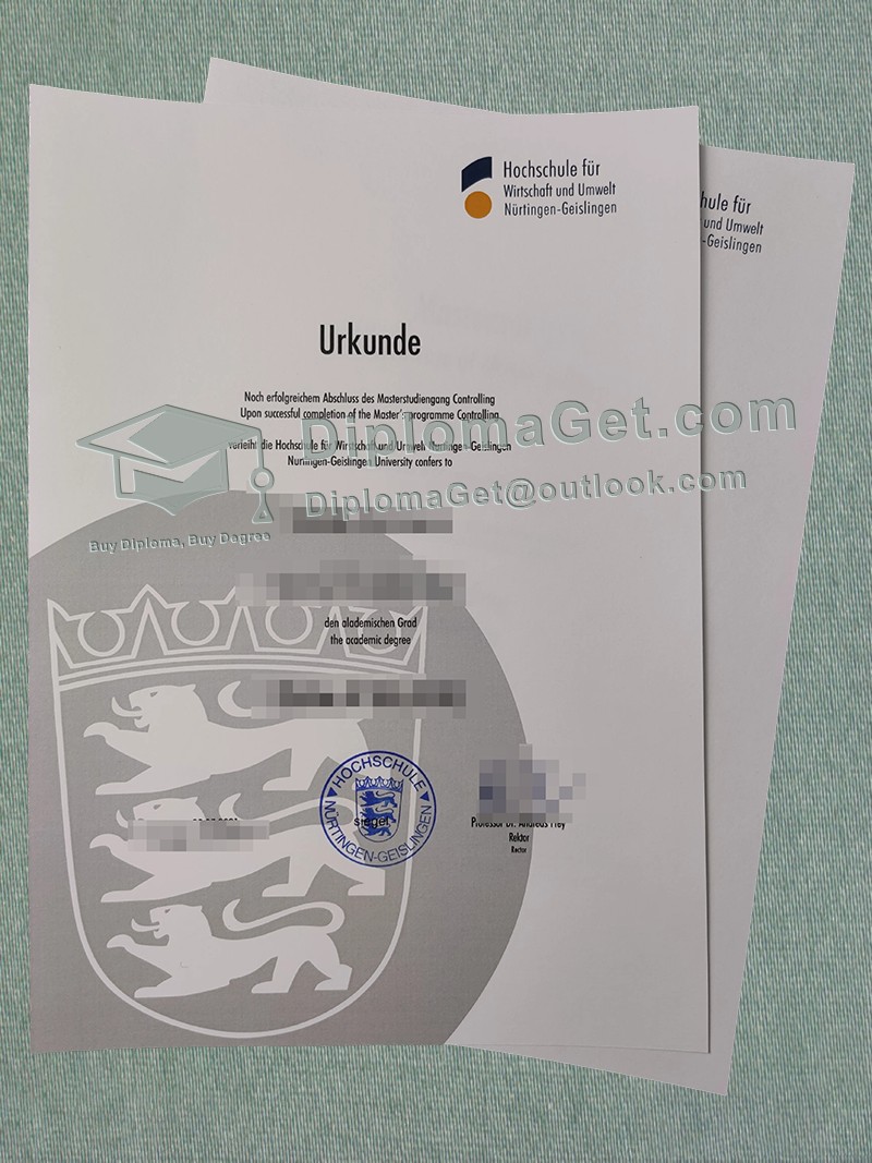 尼尔廷根-盖斯林根大学证书, HFWU Urkunde