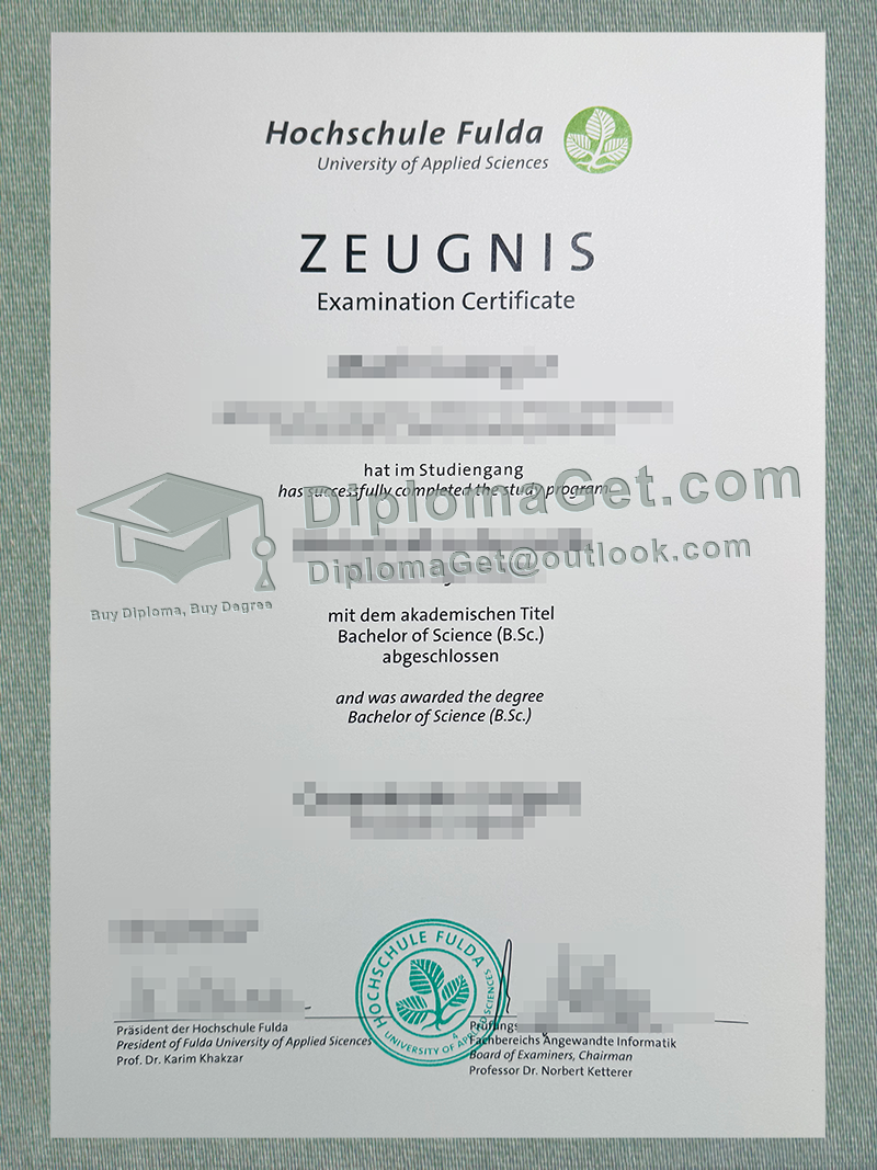 富尔达应用科技大学成绩单, Hochschule Fulda Zeugnis