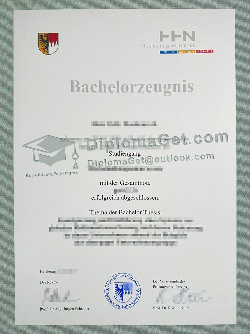 海尔布隆应用科技大学成绩单, Hochschule Heilbronn Zeugnis