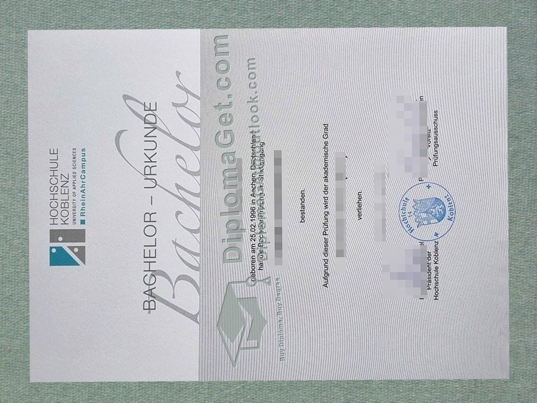 科布伦茨应用科技大学证书, Hochschule Koblenz Urkunde