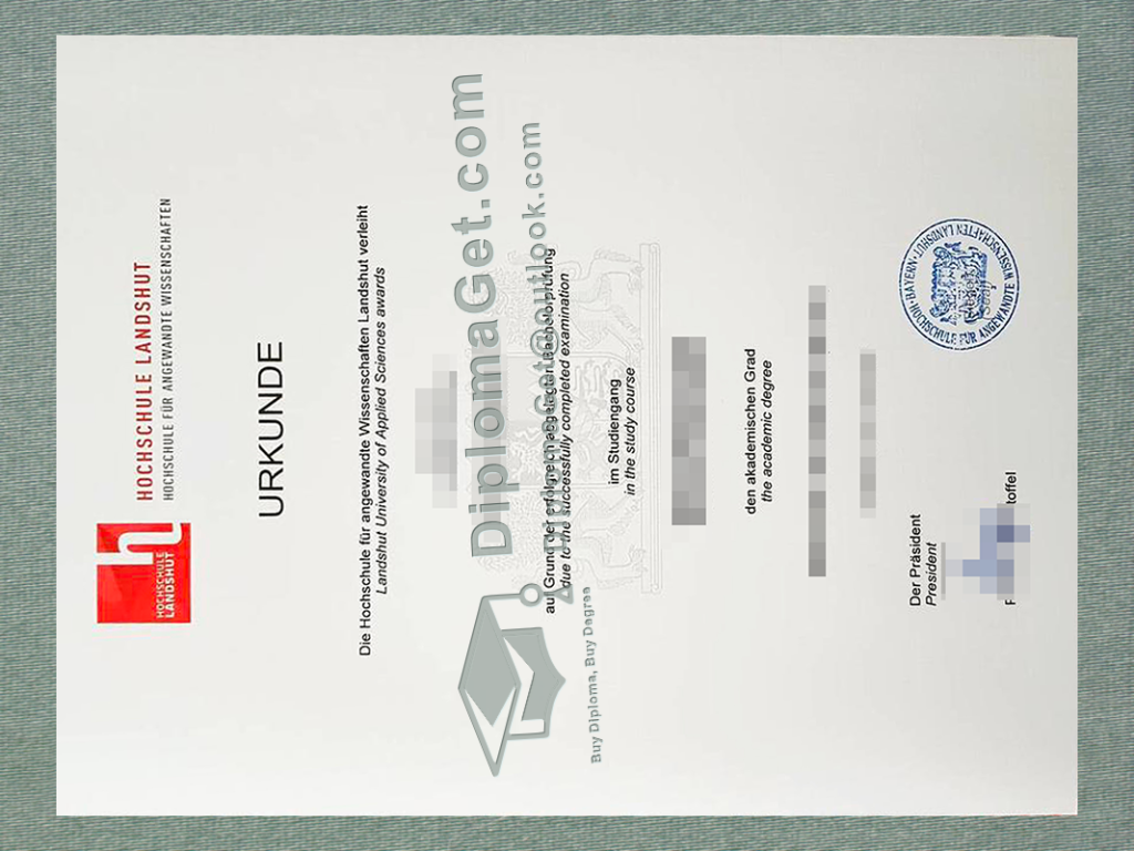 兰茨胡特应用科技大学证书, Hochschule Landshut Urkunde