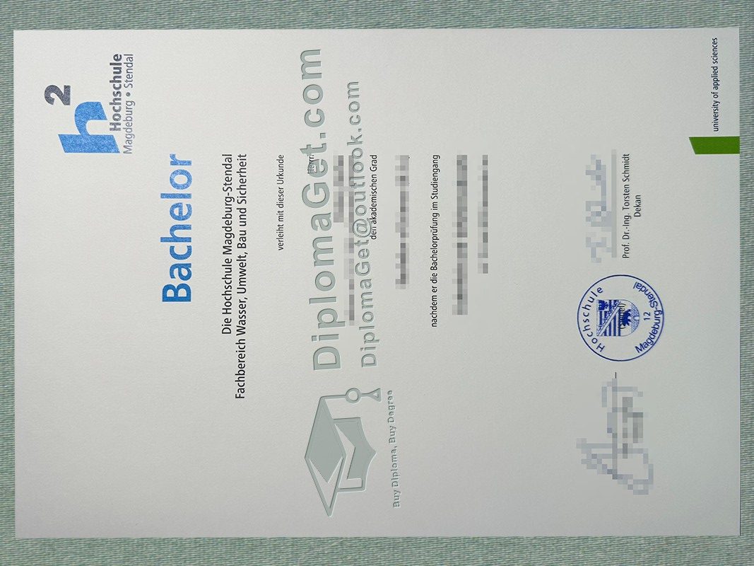 马格德堡-施滕达尔应用科技大学证书, Hochschule Magdeburg-Stendal Urkunde