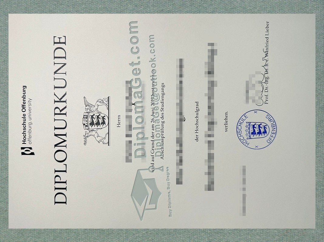 奥芬堡应用科学大学证书, Hochschule Offenburg Urkunde